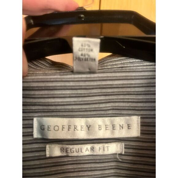 GEOFFREY BEENE Regular Fit Long Sleeve Button Front Dress Shirt 18 36/37 (3306) - Picture 3 of 4